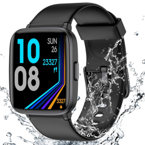 Fitness tracker watch with heart rate monitor